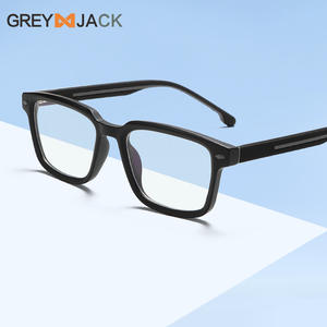 Lunettes de vue carrées grises pour hommes, monture intégrale TR, protection anti-lumière bleue avec charnières à ressort - Product Image 5