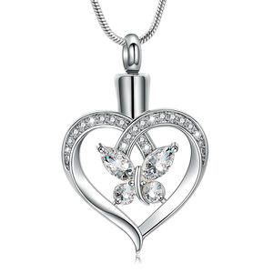 Jijd40033 nuovo 2024 ho una farfalla gemma nel mio cuore gioiello in acciaio inossidabile cremazione personaggio osso cenere cremagliera ciondolo Souvenir - Product Image 2