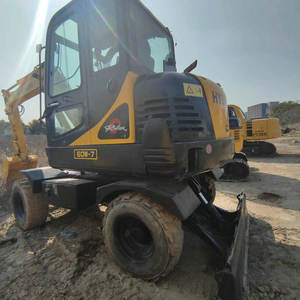 Mini 6ton Hyundai 60w-7 Used hydraulic wheel excavators 60w-9 diggers <b>Second</b>-<b>hand</b> construction machinery - Product Image 3