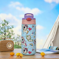 Thermos personnalisé pour enfants, 12 oz, en acier inoxydable, animaux marins, bouteilles d'eau pour l'école, couvercle à fermeture hermétique, bec verseur, bouteilles réutilisables