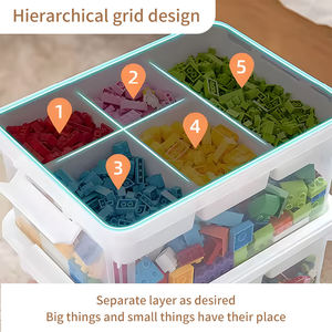 Caja de Almacenamiento Portátil Multiusos <span class=keywords><strong>para</strong></span> Bloques de Construcción, Organizador Modular <span class=keywords><strong>para</strong></span> <span class=keywords><strong>Juguetes</strong></span> y Papelería - Product Image 3