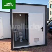 Bagno Mobile Prefabbricato Impermeabile da 20 Piedi per Cantieri Edili, Toilette Pubblica Portatile