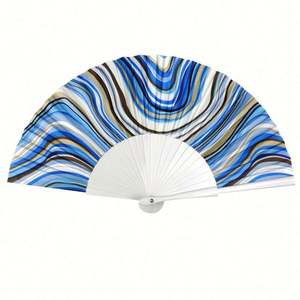 Abanico de Mano de Plástico Delicado de 23 cm, Personalizado, de Alta Calidad, con Impresión Personalizada, para Festivales, Bodas, Venta al por Mayor - Product Image 1