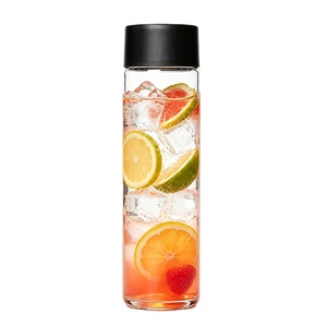 Bouteille en verre cylindrique style <span class=keywords><strong>Voss</strong></span> pour boissons alcoolisées, <span class=keywords><strong>eau</strong></span> et boissons gazeuses, 500ml, 250ml, 16oz, 300ml, 400ml, 800ml, vente en gros - Product Image 3