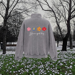 Sweat-shirts d'hiver à motif uni, 100% coton, tissu tricoté chaud, col à capuche brodé, CYS-2680193 - Product Image 3