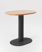 Table de salle à manger ronde moderne en bois avec base métallique pour la restauration, personnalisation possible