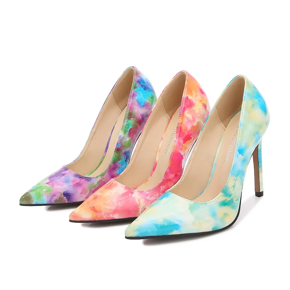 Latest designs fashion dress shoes female 11 cm stilettos shoes women heels pump big size trendy women's pumps