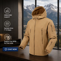 Veste Softshell Homme Personnalisée avec Logo, en Peau de Requin, Imperméable Teflon, Doublure Polaire, Capuche, Fermeture Éclair, Vente en Gros Usine, OEM