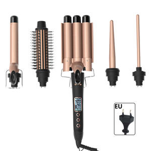 2024 professionnel 5 en 1 baguette à friser ensemble Interchangeable Styler <span class=keywords><strong>cheveux</strong></span> bigoudi 3 barils fer à friser - Product Image 4