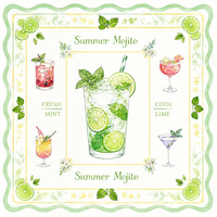 Tapis de Mahjong pliable personnalisé style américain, motif Citron Mojito, silencieux, antidérapant, imperméable, en caoutchouc, pour la maison - Expédition rapide