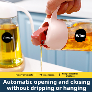 Bouteille Distributrice Automatique en Verre Transparent de 650 ml <span class=keywords><strong>pour</strong></span> Huile d'Olive, Sauce Soja et <span class=keywords><strong>Vinaigre</strong></span> – Idéale <span class=keywords><strong>pour</strong></span> la Cuisine et la Maison - Product Image 3