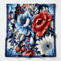 Pañuelo de Satén con Estampado Digital de Poliéster Ecológico, Diseño Animal para Amantes de Mascotas, Diseño Floral, Pañuelos Clásicos de Seda