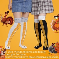 Chaussettes hautes pour femmes, motif pattes de poulet, amusantes, fantaisie, originales, pour filles