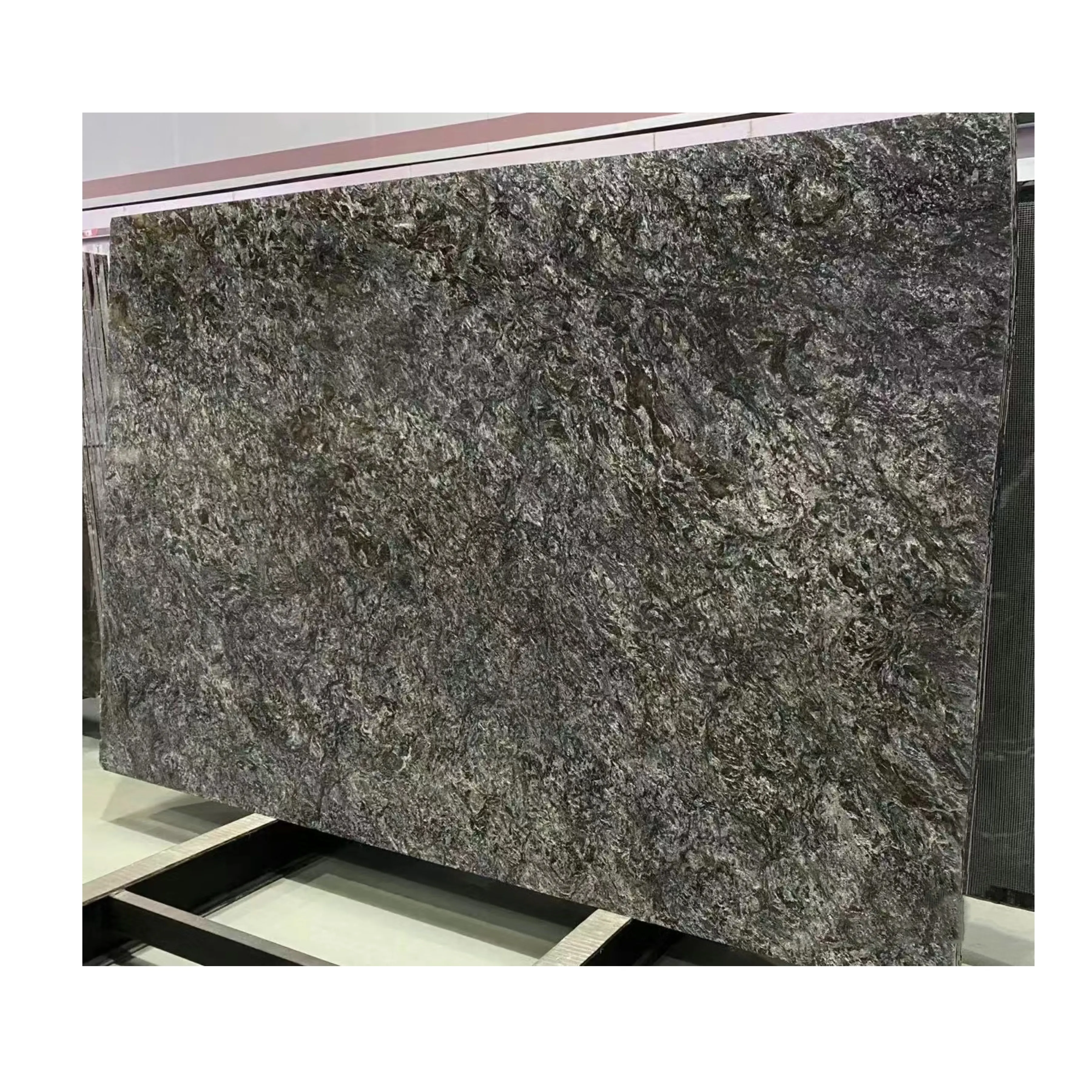 Dalles de surface en cuir de granit noir diamant platine du Brésil pour la décoration intérieure