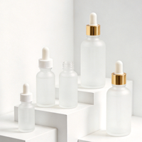Vente en gros de flacons compte-gouttes cosmétiques vides personnalisés avec logo imprimé, 30 ml, 50 ml, pour lotion, sérum, huile essentielle