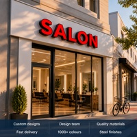 Enseigne LED personnalisée Facelit, lettres en acier inoxydable personnalisables pour la décoration murale de boutiques et salons