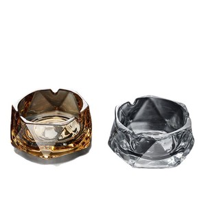 Glass Ashtray Set Modern Luxury Design For Home Office Hotel Use Clear Black Blue Amber Colors - Product Image 4