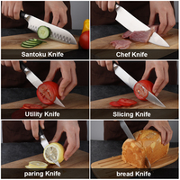 KITCHENCARE 2025 mango de madera de ébano cuchillos de cocina profesional 5cr15 Mov Chef cuchillo
