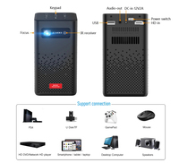 Prix usine Rechargeable 4K 3D Android Smart WIFI Mini Poche Portable LED DLP Projecteur Pour L'extérieur, Smartphone Tablette P