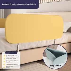 Binario del <span class=keywords><strong>letto</strong></span> senza installazione per bambini Anti-caduta Guardrail portatile pieghevole <span class=keywords><strong>da</strong></span> <span class=keywords><strong>viaggio</strong></span> bambino <span class=keywords><strong>barriera</strong></span> di sicurezza in poliestere 65cm - Product Image 2