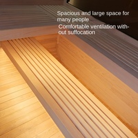 Sauna de madera maciza de hemlock de gran tamaño para patio exterior Sunrans, con ducha de vapor seco y húmedo, 2m, SPA tradicional, hecho en China