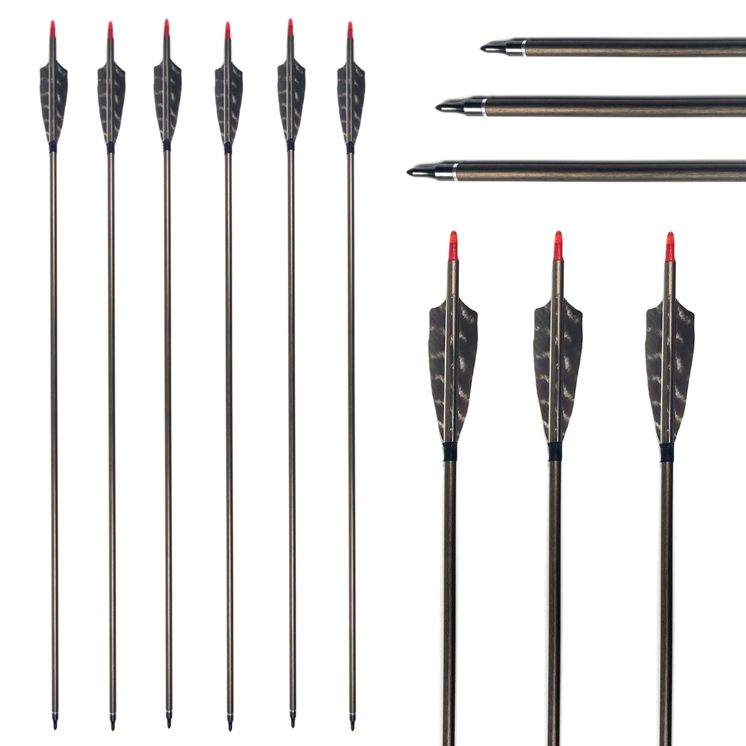 Flèche carbone couleur rayure rouge 32 neuve colonne vertébrale pour Flèche carbone couleur rayure rouge 32 neuve colonne vertébrale pour
