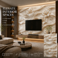 Panel de Pared de PVC con Diseño Floral 3D de MORLENX, Resistente al Agua y Fácil de Limpiar, para Decoración de Paredes en la Sala de Estar