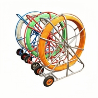 Tiges électriques en fibre de verre de 11 mm, 200 m, pour tirage de câbles, avec fil traceur en cuivre détectable, pour conduits et pousse-câbles