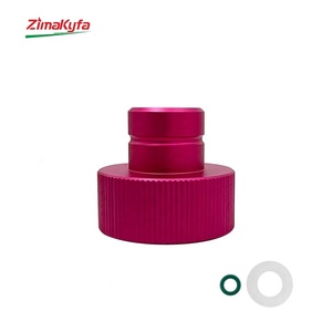 อะแดปเตอร์สำหรับเครื่องทำโซดาอะลูมิเนียม ZimKyfa อะไหล่ฝาครอบวาล์วถัง CO2 สีทอง สีเงิน สีม่วง สำหรับใช้ในครัวเรือน - Product Image 3