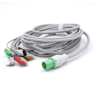 Cable ECG de conexión directa con cables conductores 5 conductores ECG Cable Grabber AHA para GE/Hellige Monitores de pacientes Accesorios Suministro de fábrica - Product Image 2