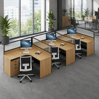 Poste de travail modulaire en L en bois, extensible et convertible, pour centre d'appels, bureau privé ou poste informatique – Style commercial moderne