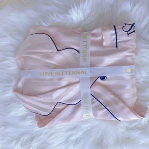 Conjunto de Pijama de Tres Piezas de Seda Helada Transpirable Estilo <span class=keywords><strong>Victoria</strong></span>'s <span class=keywords><strong>Secret</strong></span> para Mujer, de Manga Corta y Cuello Vuelto, para Verano - Product Image 3