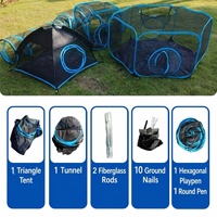Ensemble tunnel et lit pliable 4-en-1 pour animaux de compagnie, tente portable d'extérieur, enclos de jeu DIY pour petits et moyens chiens et chats