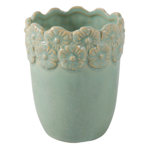 Organizer da Scrivania in Ceramica con Bordo Ondulato Verde, Contenitore Decorativo per Ufficio, Accessorio per Spazio di Lavoro - Product Image 4