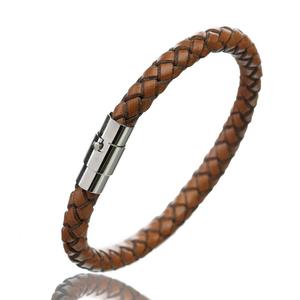 <span class=keywords><strong>Bracciale</strong></span> in vera <span class=keywords><strong>pelle</strong></span> Vintage di alta qualità in acciaio inossidabile 316L con chiusura a calamita per uomo <span class=keywords><strong>donna</strong></span> - Product Image 3