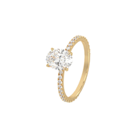 Bague de mariage de luxe pour femme en or blanc 14K avec diamant de laboratoire ovale 3 carats D VS1 et rapport IGI, sertissage à griffes pour soirée