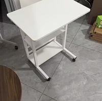 Rak Buku Multi-layer Berkualitas Tinggi di Pabrik, Tinggi Dapat Disesuaikan untuk Laptop, Meja Samping Tempat Tidur dengan Roda Berputar