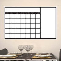 Autocollant mural tableau blanc calendrier mensuel 60x90cm, auto-adhésif, effaçable à sec, imperméable, écologique, planificateur décoratif pour la famille
