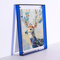 Support d'affichage sur pied en acrylique de 3 mm d'épaisseur, écologique, style Art Déco, personnalisé en usine, vente en gros, pour blocs d'images et œuvres d'art de bureau
