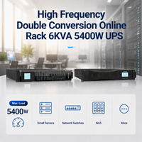 Onduleur en ligne 6 kVA 5400 W à double conversion, montable en rack, avec armoire de batterie externe pour salle serveur et équipement informatique
