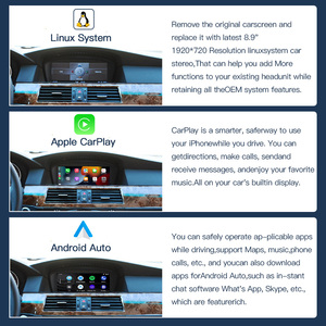 Android Auto Apple <span class=keywords><strong>CarPlay</strong></span> Inalámbrico para <span class=keywords><strong>BMW</strong></span> E60 E61 E70 <span class=keywords><strong>E87</strong></span> E90 E92, Soporte para Tablero, Pantalla Táctil HD, Sistema Linux - Product Image 4