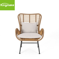 Chaise de patio de nouveau style avec coussin chaise à cadre en métal et table chaise de jardin en rotin