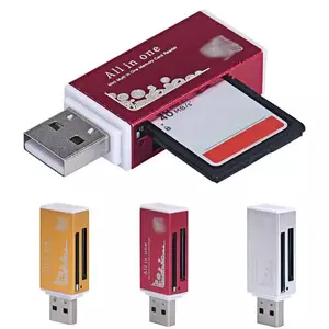 Прямая поставка, низкая цена, хорошее качество, металлический USB 2,0, все в 1, считыватель карт памяти для настольного компьютера, ноутбука