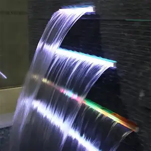 Outdoor Decorative Waterfall Led Pool Waterfall Lights Rgb Swimming Pool Waterfall Waterproof IP68 Pool Fountain Water Descent