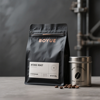 Sachet Doypack Noir Mat en Feuille d'Aluminium Refermable et Thermoscellable pour Café, Thé, Herbes, Emballage Anti-Odeur