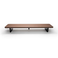 Bois Bambou Double Ordinateur Moniteur Riser Écran De Bureau Ordinateur Portable Moniteur Support Étagère De Bureau Moniteur Stand