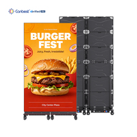Canbest Cob P0.9 P1.5 İç Mekan LED Duvar Ekranı Taşınabilir Katlanabilir Poster Ekranı 1200nit Dijital Çift Taraflı LED Video Poster Duvarı