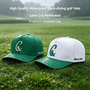 <b>Waterproof</b> Outdoor <b>Cap</b> Custom Embroidery Sport Baseball Hat Breathable Quick-Dry Hiking Laser Cut Perforated Rope golf hats - Product Image 4