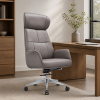 Chaise de bureau de direction ergonomique de luxe à dossier haut pivotante