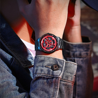 Reloj de Pulsera de Cuarzo de Lujo, Resistente al Agua, con Diseño de Caleidoscopio Sharingan Giratorio 3D de Anime Japonés, de Acero Inoxidable, de 42 mm